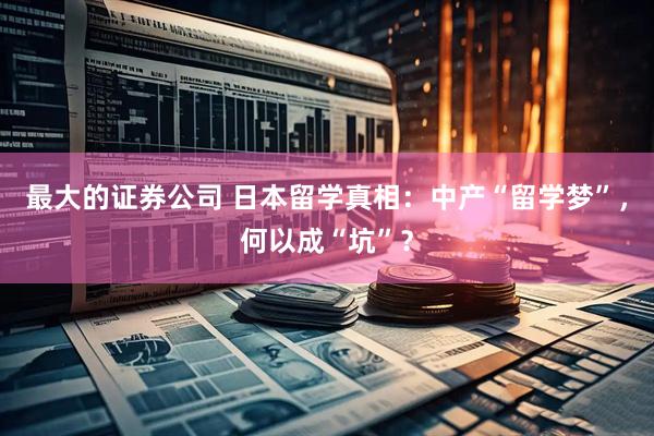 最大的证券公司 日本留学真相：中产“留学梦”，何以成“坑”？